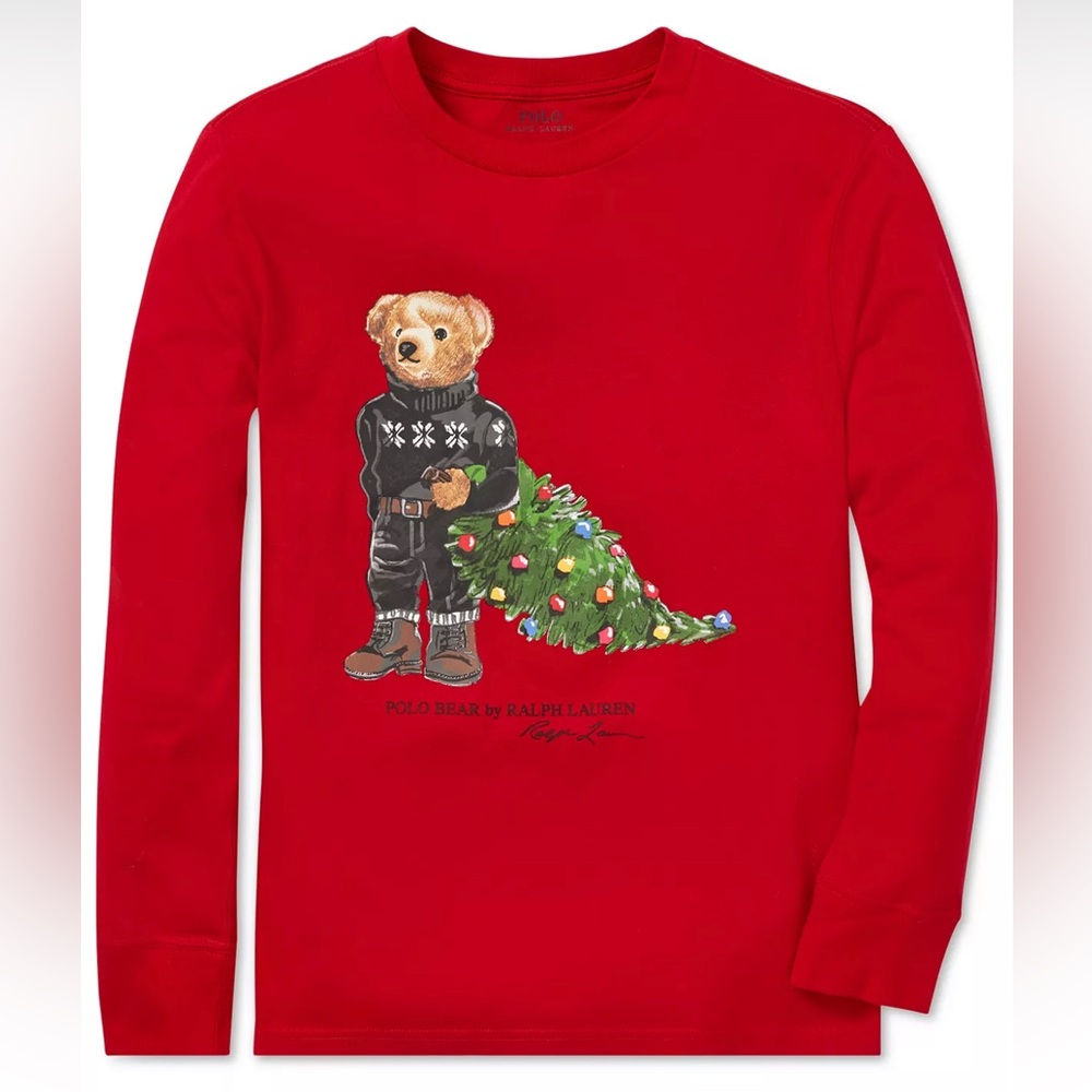Big Boys Holiday Bear Long-sleeve Cotton T-Shirt